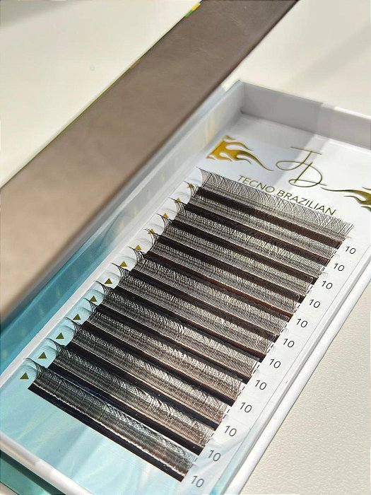 EXTENSÃO DE CÍLIOS TECNO BRAZILIAN MARROM VOLUME BRASILEIRO D 0.07MM JD - 10MM