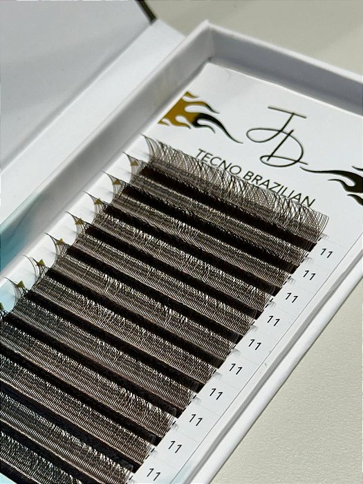 EXTENSÃO DE CÍLIOS TECNO BRAZILIAN MARROM VOLUME BRASILEIRO D 0.07MM JD - 11MM