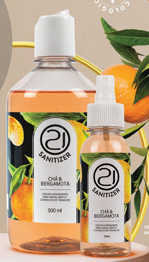 HIGIENIZADOR 125ML NAILS 21  - CHA E BERGAMOTA