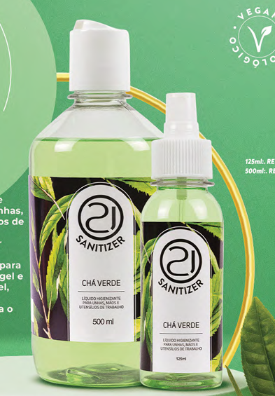 HIGIENIZADOR 125ML NAILS 21  - CHA VERDE
