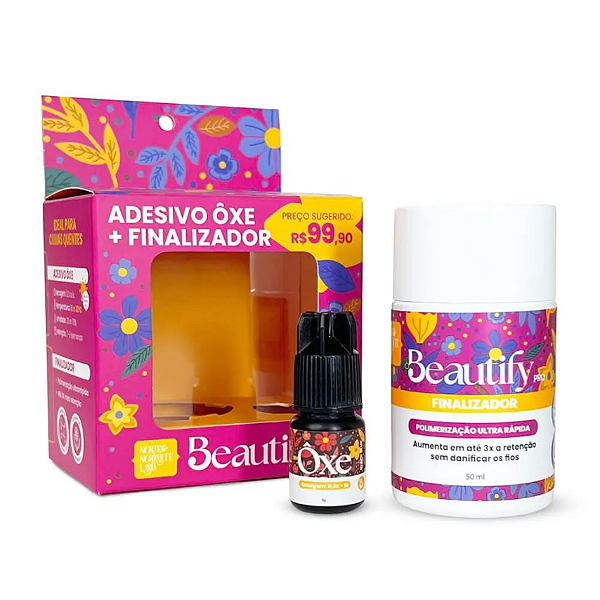 KIT ADESIVO OXÊ 3G + FINALIZADOR 50ML BEAUTIFY PRO
