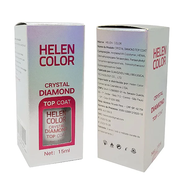 TOP COAT GLASS PRATA 15ML HELEN COLOR