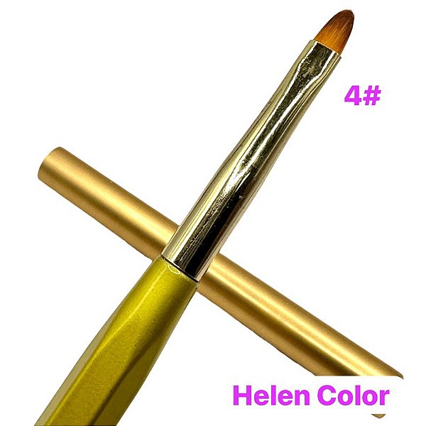 PINCEL DOURADO C/ TAMPA LINGUA DE GATO HELEN COLOR