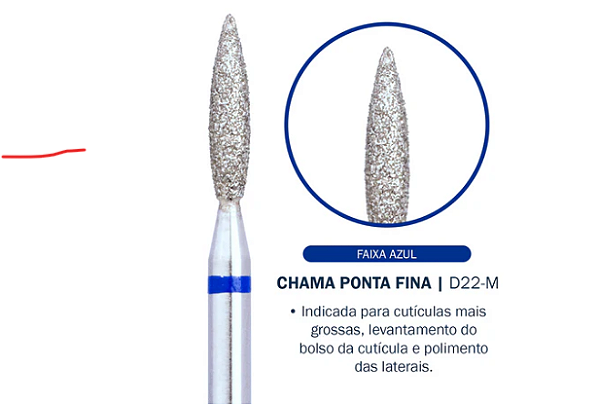 CHAMA PONTA FINA DIAMANTADA - Faixa Azul BLUWE