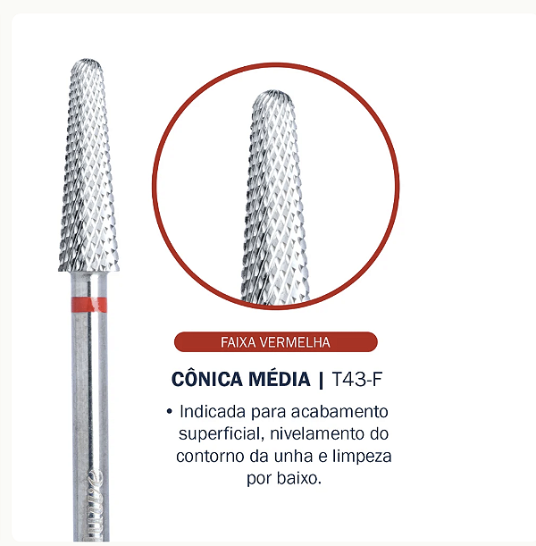BROCA CONICA MEDIA TUNGSTENIO- FAIXA VERMELHA