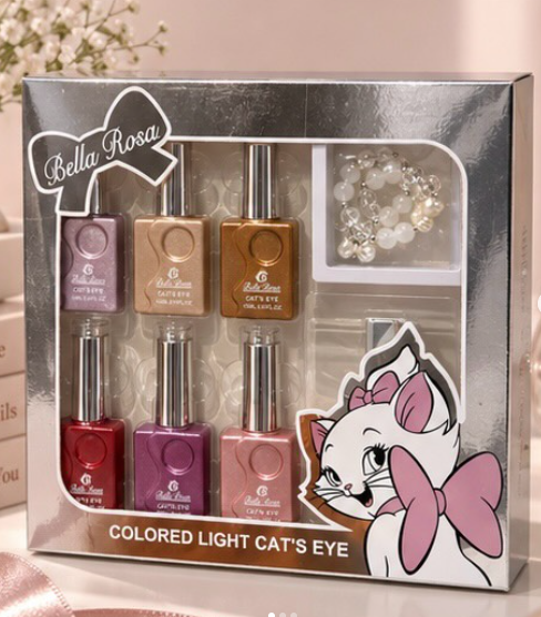 KIT ESMALTE COM 6 MAGNETICO MEOW BELLA ROSA