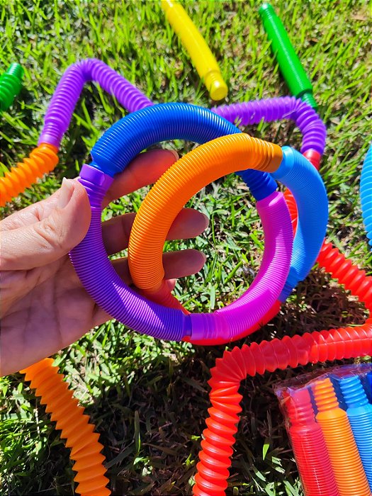POP TUBE 14,5cm Tubo Fidget Toy Sensorial Descompressão Anti Stress