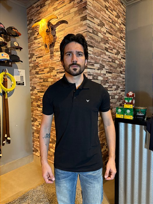 Camiseta Polo Marco Véio Preta