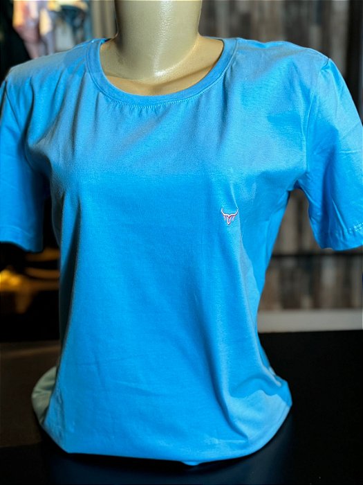 Camiseta Tshirt Feminina Azul Claro