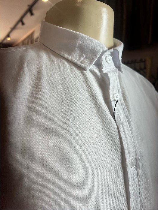 Camisa Marco Véio Manga Longa Slim Fit Oxford Button Down Branca