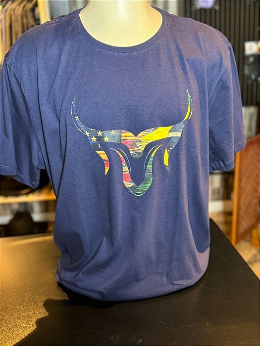 Camiseta Marco Véio Azul com Estampa EUA - Plus Size