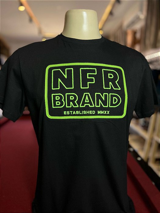 Camiseta NFR - Preta com Verde Neon