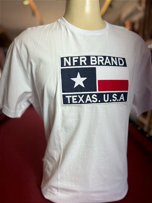 Camiseta NFR - Branca Estampa Bandeira