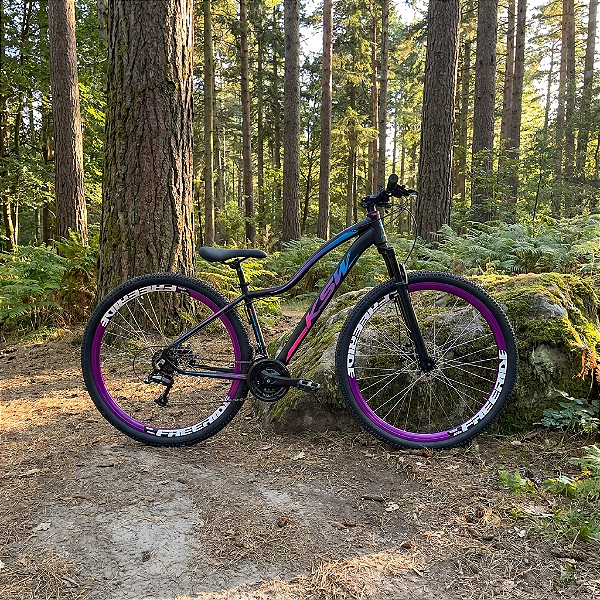 Bicicleta Aro 29 ksw Preto/Azul/Rosa/Roxo Freio a disco Mecânico e Hidráulico