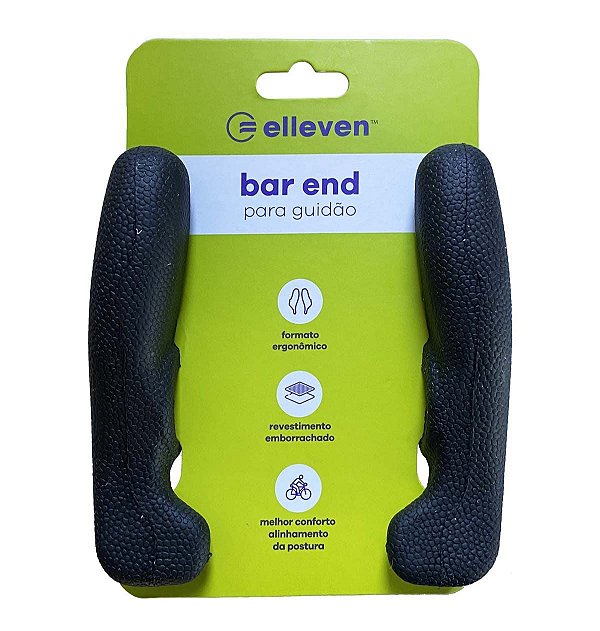 BAR END PLÁSTICO EMBORRACHADO ERGONÔMICO ENCAIXE PRETO