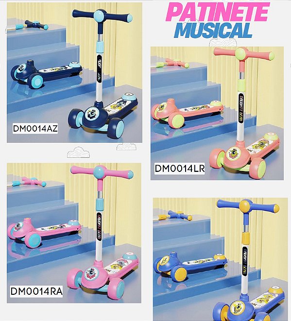 Patinete Infantil Com Luz E Som Velorad Kids