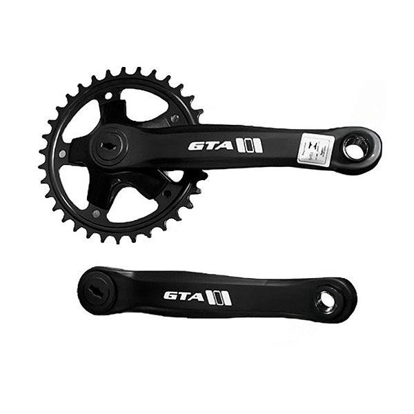 Pedivela single com braço 170mm em aço e coroa 34 dentes em aço