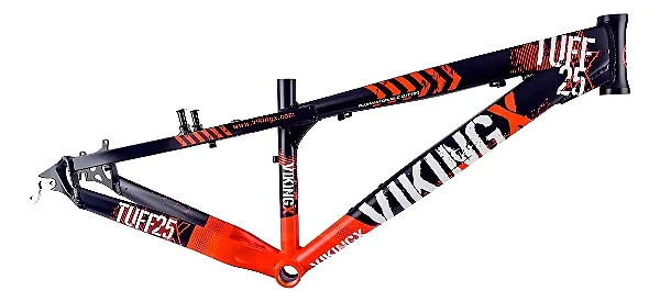 Quadro Vikingx Tuff X-25 Aro 26 Alumínio MTB Dirt Jump Roxo/Laranja