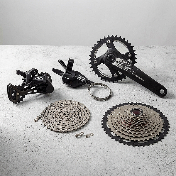 Kit 5 peças Ltwoo Ax 12v Cassete, Pedivela, Trocador, Câmbio e Corrente