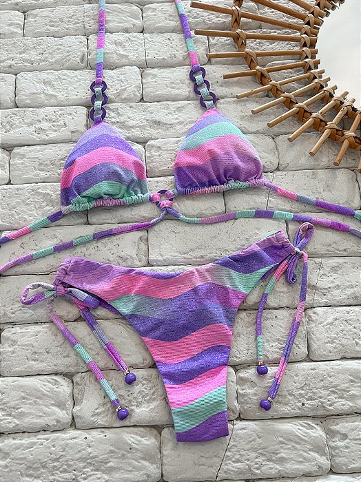 Calcinha Asa Delta Fio Duplo Maragogi com Amarras (BUSTO NÃO INCLUSO)