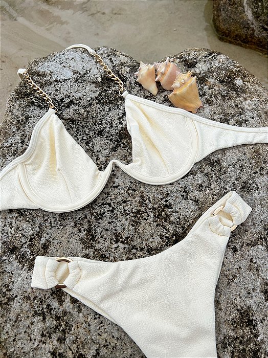 Top Aro Pérola Maiorca com Correntes (CALCINHA NÃO INCLUSO)