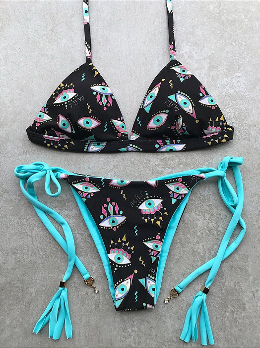 TOP FIXO Talismã com Bojo Removível (CALCINHA NÃO INCLUSO)