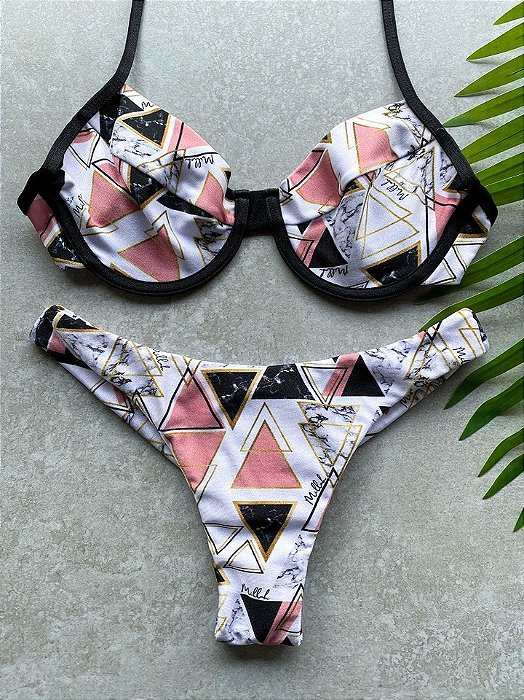 Top Meia Taça Mármore sem Bojo (CALCINHA NÃO INCLUSO)