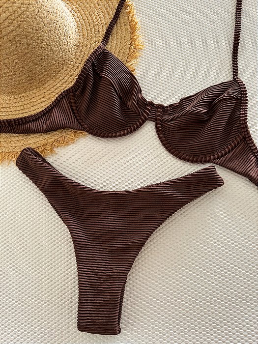 Calcinha Asa Delta Fio Duplo Brownie (BUSTO NÃO INCLUSO)