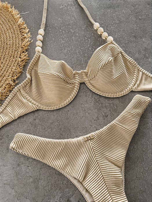 Top Meia Taça Laka com Missangas sem Bojo (CALCINHA NÃO INCLUSO)