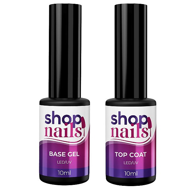 Kit Base Gel E Top Coat Led/uv Shopnails Para Alongamento