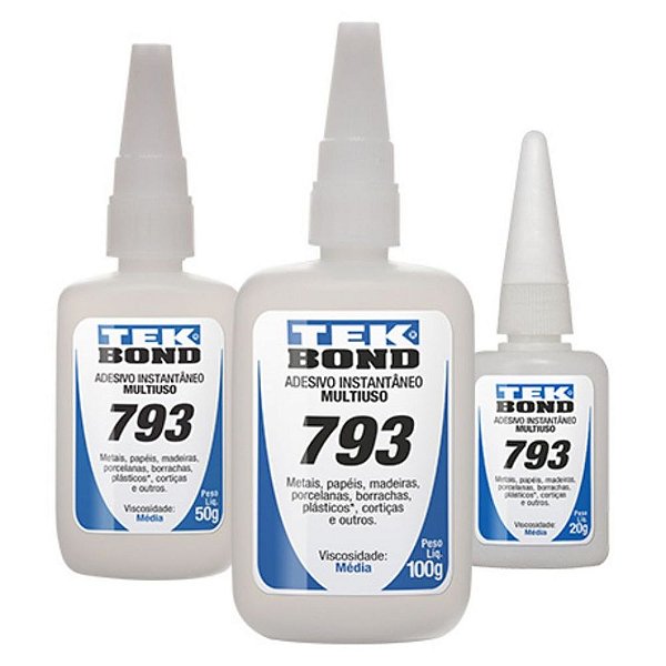 Adesivo Instantâneo Cola TekBond 793 Média Viscosidade 20 gr