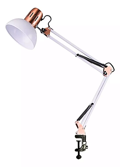 Luminária Articulável Pixar Garra Cromada Rose 80cm