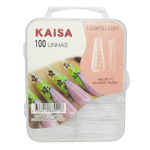 Molde F1 de Unha Almond Russa Dual Form 10 tamanhos com 100 unidades