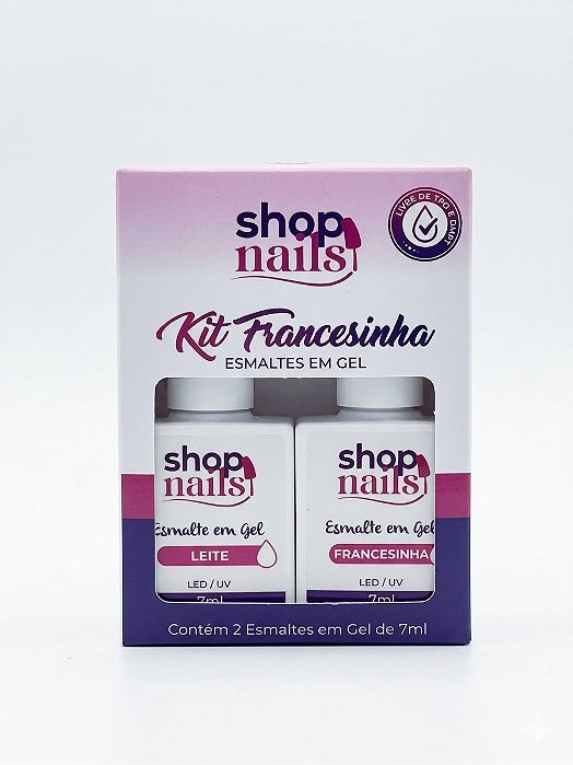 Kit Francesinha Shopnails Branco e Renda 7 ml cada