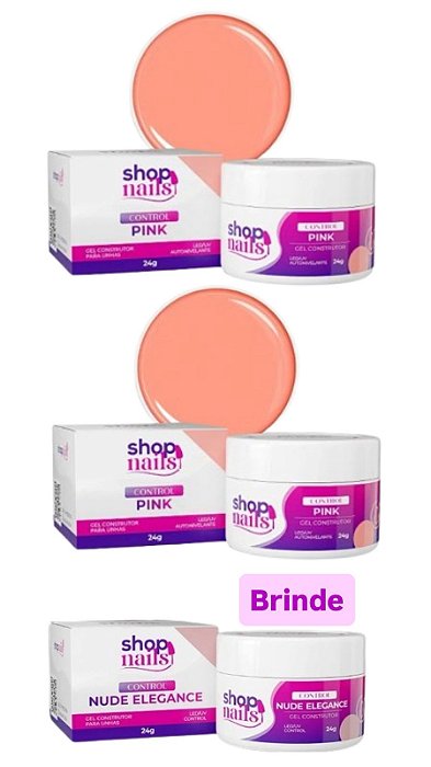Kit 2 Géis Control Pink + 1 Nude Elegance de Brinde