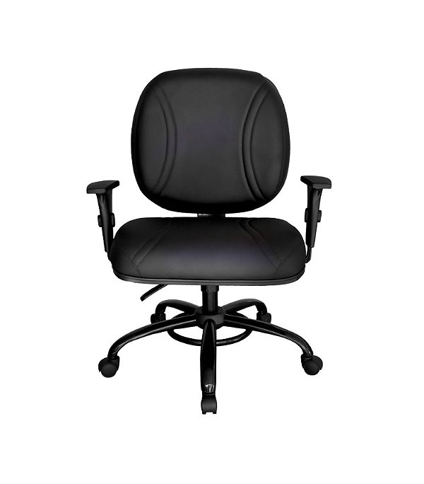 Cadeira Diretor Plus Size Obeso para 150kg Base em Aço Reforçada Vinil Preta