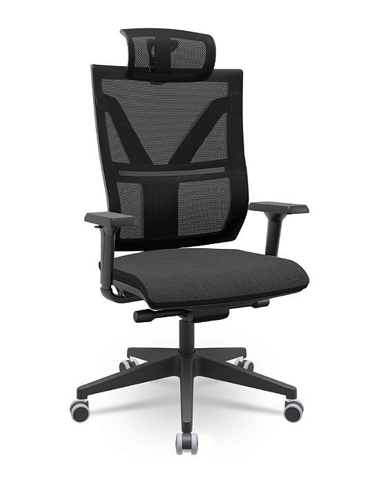 Cadeira Presidente Darix X+ Base Italia Mecanismo Slider Assento Crepe Poliéster