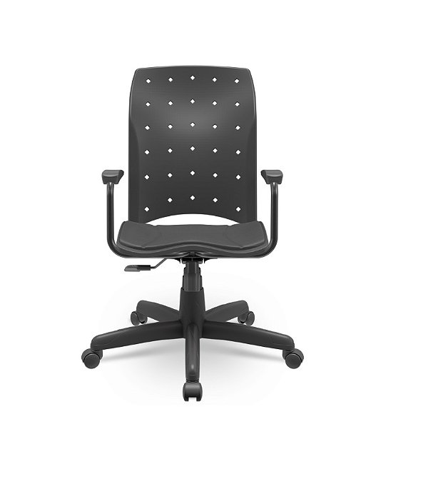 Cadeira Presidente Ergoplax Plaxmetal Com Braços Base Aço Com Relax