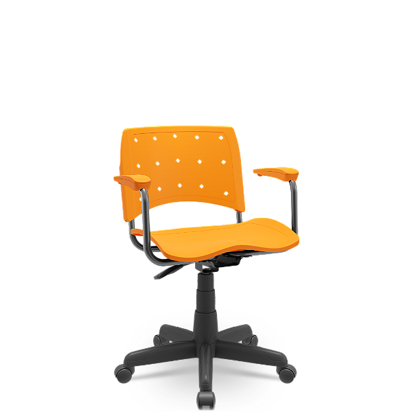 Cadeira Plaxmetal Ergoplax Em Polipropileno Secretária Giratória Com Braços