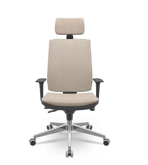 Cadeira Brizza Soft Presidente Base Aluminio Mecanismo Slider Revestimento em Poliéster