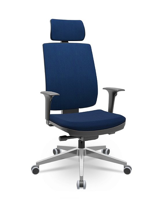 Cadeira Brizza Soft Presidente Base Aluminio Autocompensador Revestimento em Poliéster