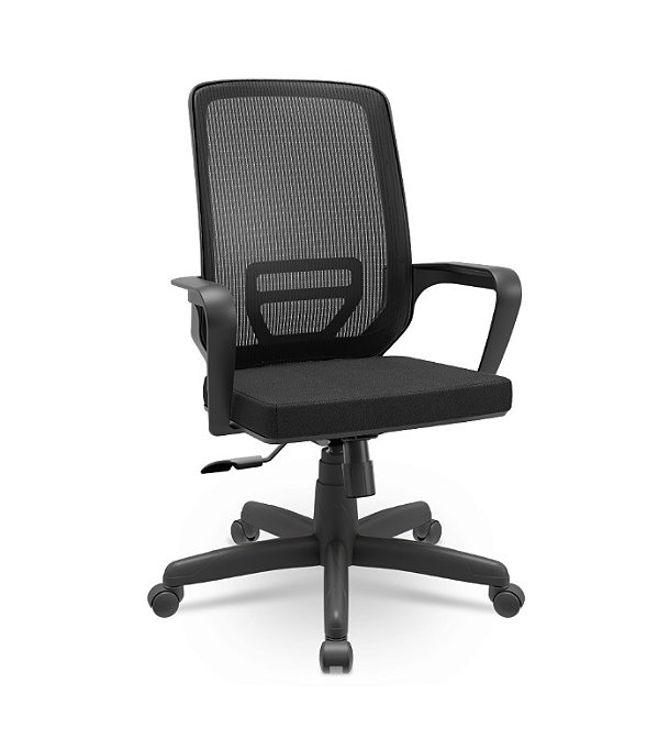 Cadeira Presidente Adrix Plaxmetal Encosto Tela Base Standard Relax Assento Poliéster