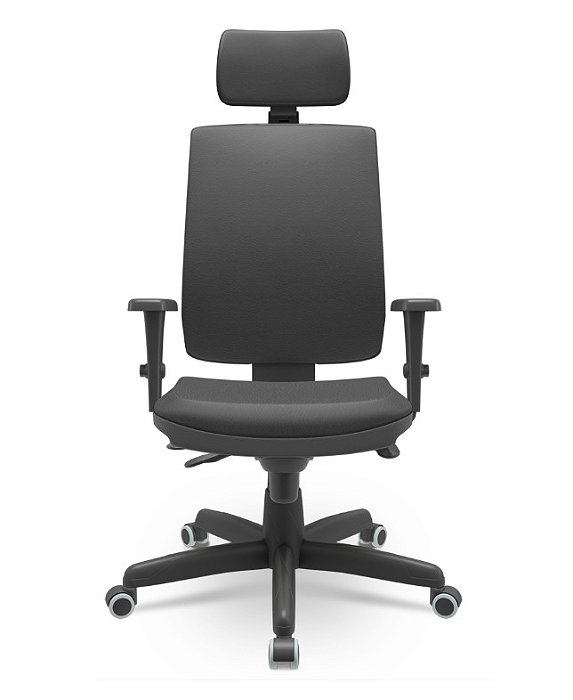 Cadeira Brizza Soft Presidente Base Standard Mecanismo Slider Revestimento Vinil Braços 3D