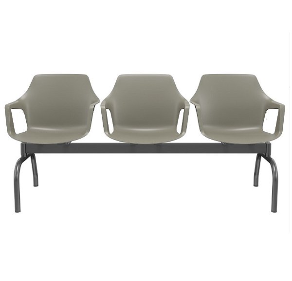 Longarina Vesper Plaxmetal 3 Lugares Polipropileno