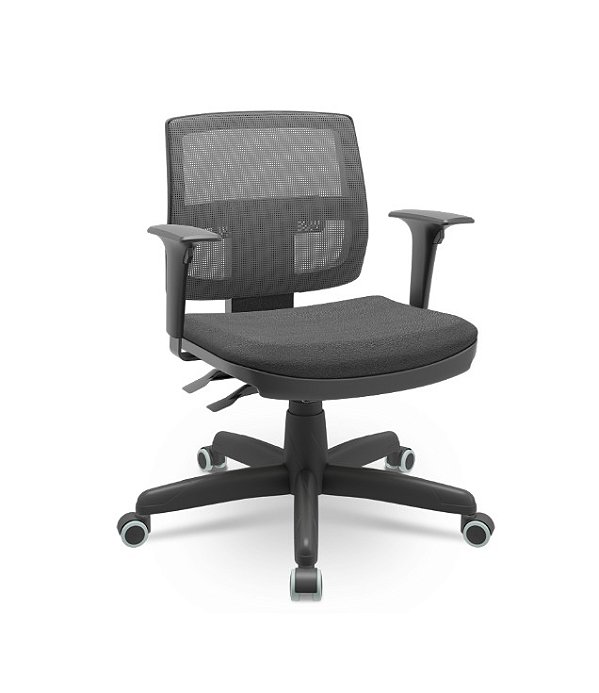 Cadeira Brizza Executiva Tela Cinza Base Standard Back System Assento Poliéster