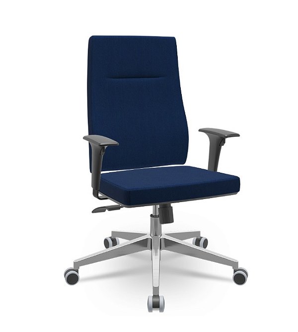 Cadeira Presidente Izzi Plaxmetal Base Aluminio Relax Poliéster