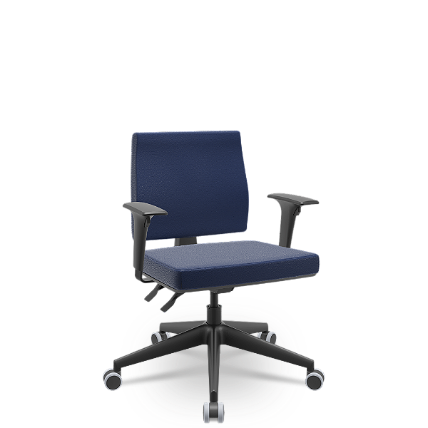 Cadeira Izzi Plaxmetal Executiva Back System NR17 Base Itália Revestimento Vinil