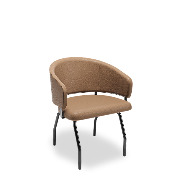 Poltrona Kingston Plaxmetal Fixa 4 Pés Revestimento em Vinil