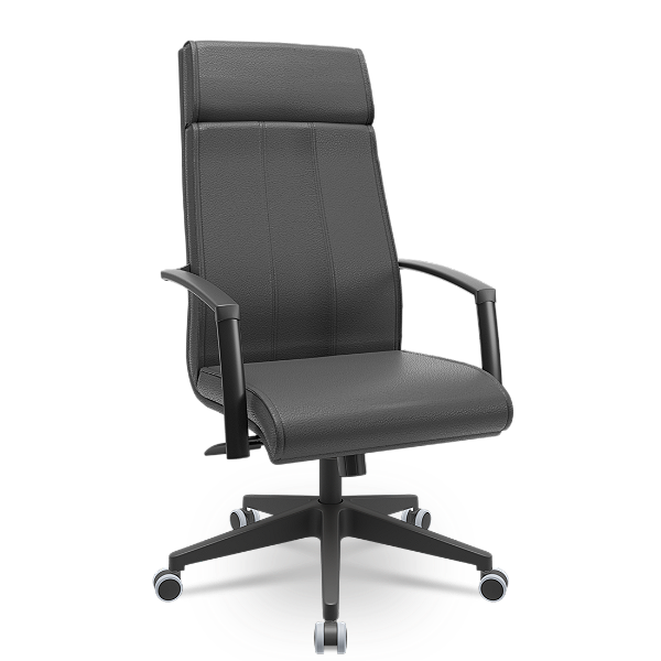 Cadeira Presidente Suprema Plaxmetal Base Italia Relax em Vinil