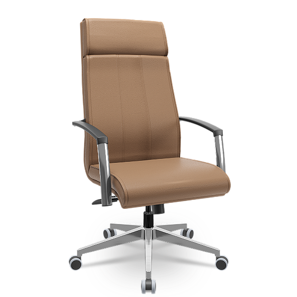 Cadeira Presidente Suprema Plaxmetal Base Aluminio Mecanismo Relax em Vinil